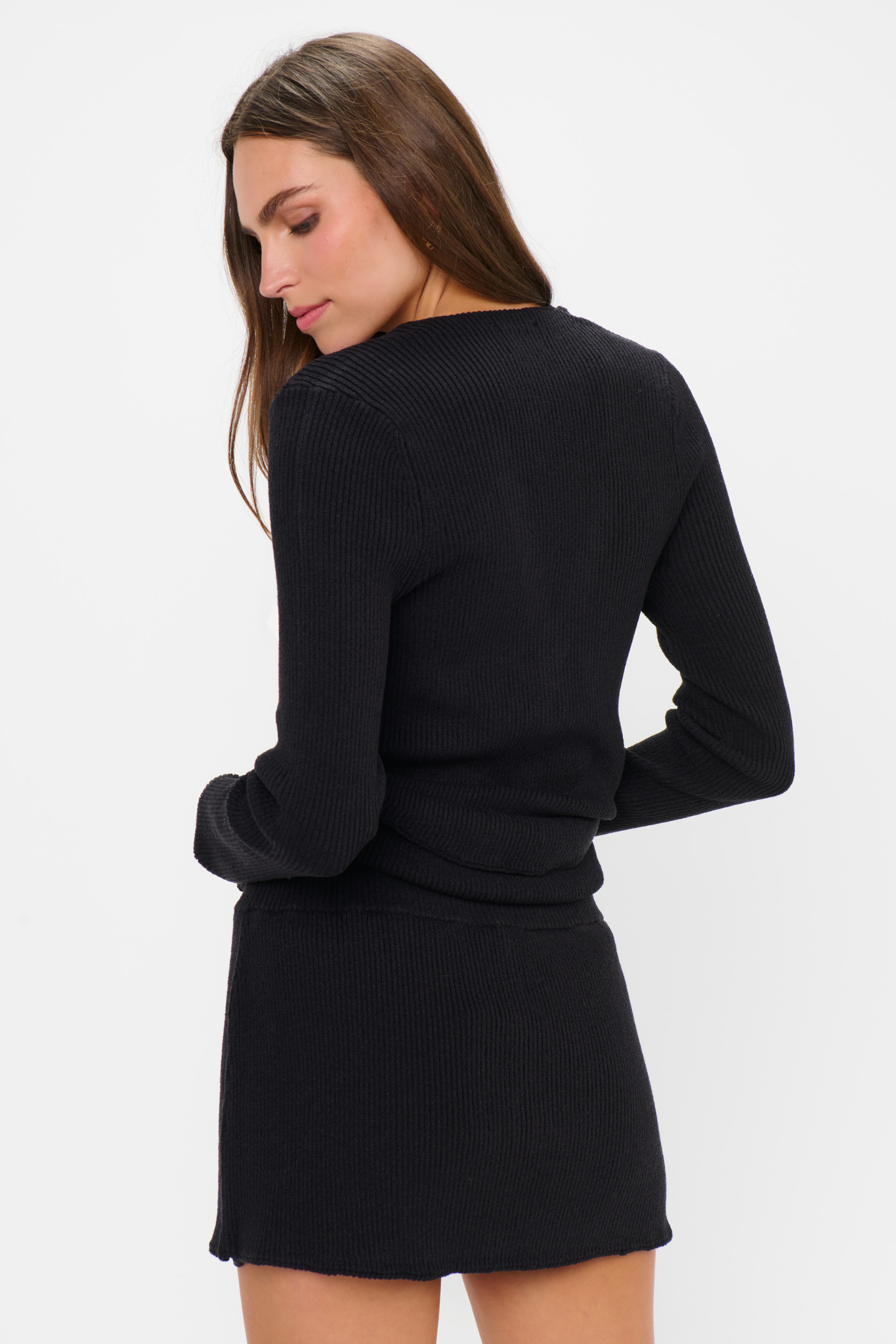 Josie Black Rib Knit Skort