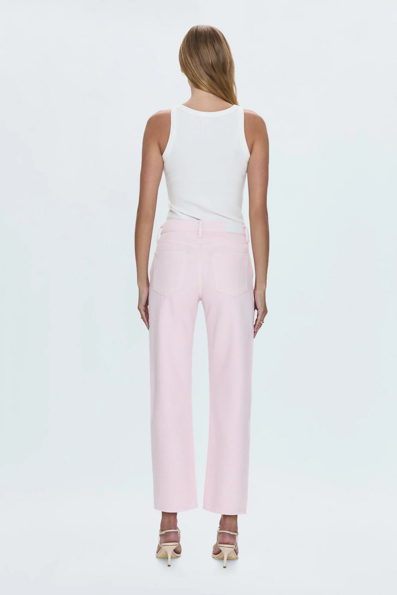 Lexi Blush Mid Rise Bowed Straight