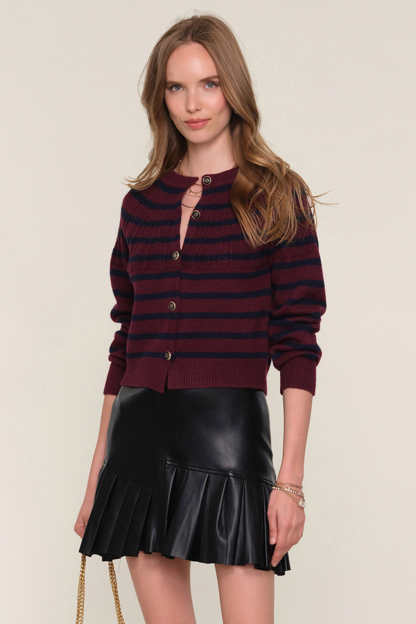 Selene Merlot Stripe Cardi