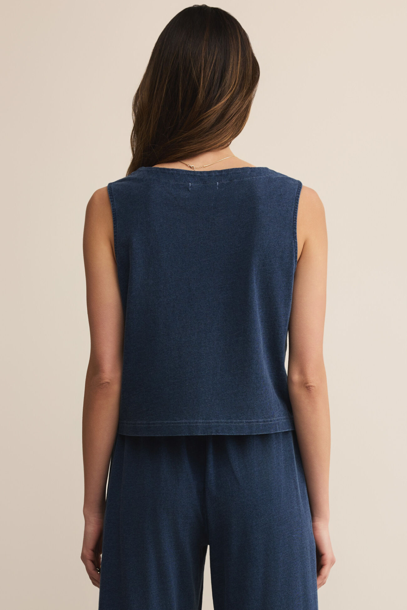 Solace Indigo Denim Jersey Tank