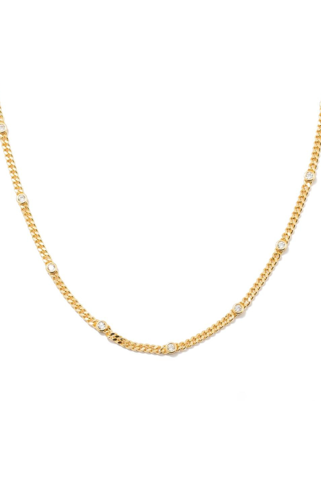 18K Gold CZ Dainty Choker