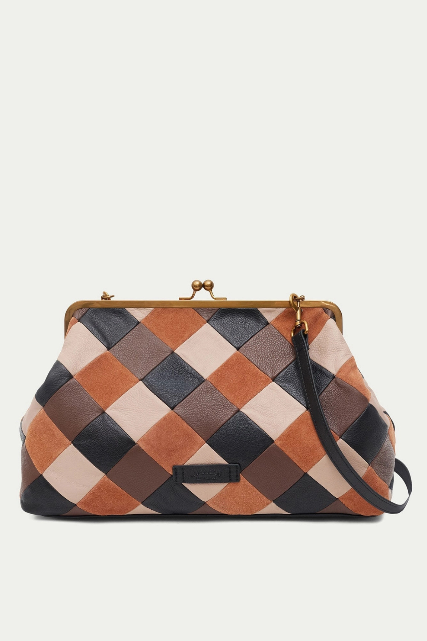 Grace Black Patchwork Oversized Clutch