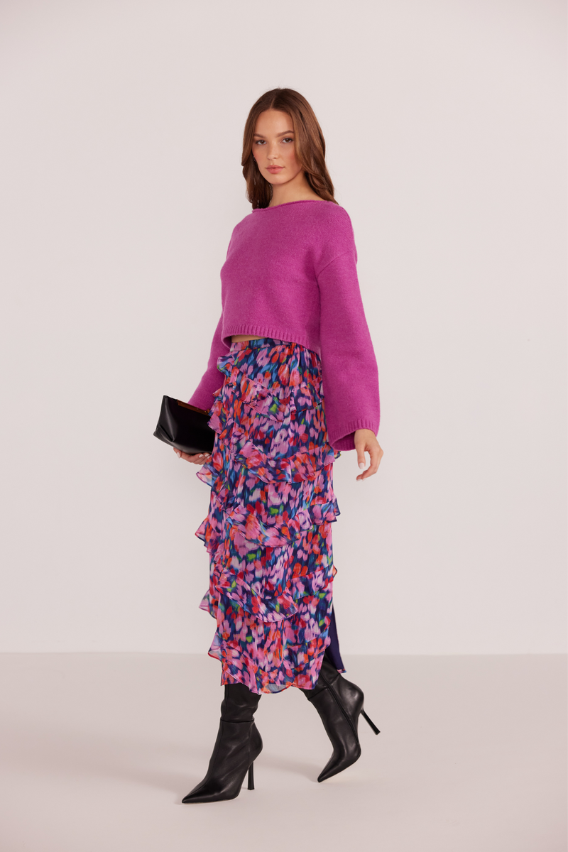 Elissa Magenta Cropped Sweater