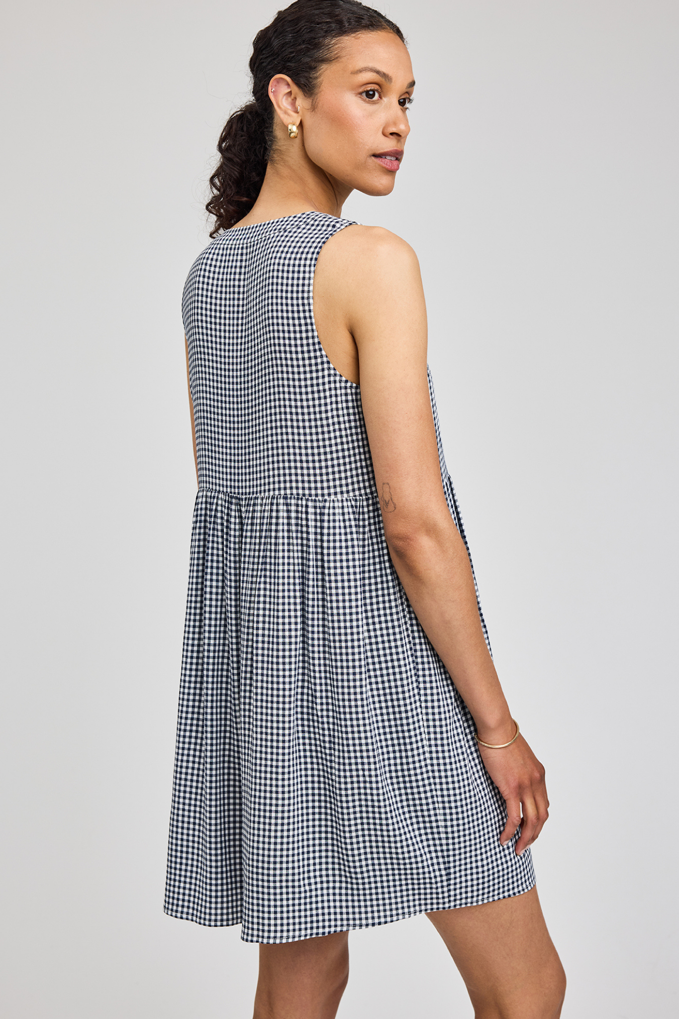 Zoey Navy Gingham Dress