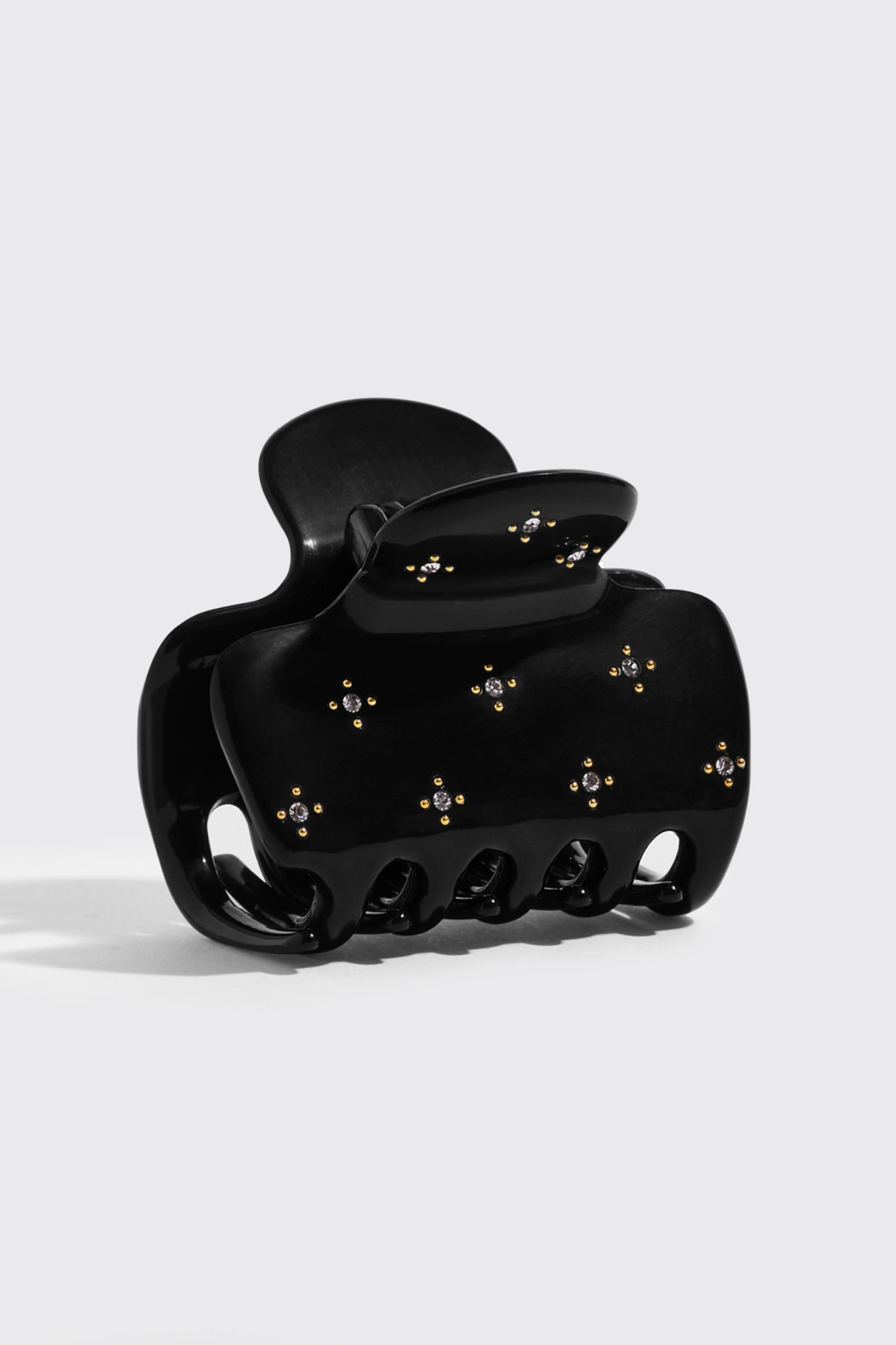 Black Rhinestone Puffy Claw Clip