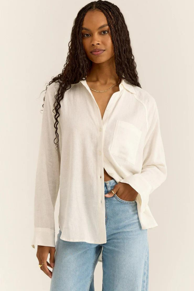 Perfect White Linen Top