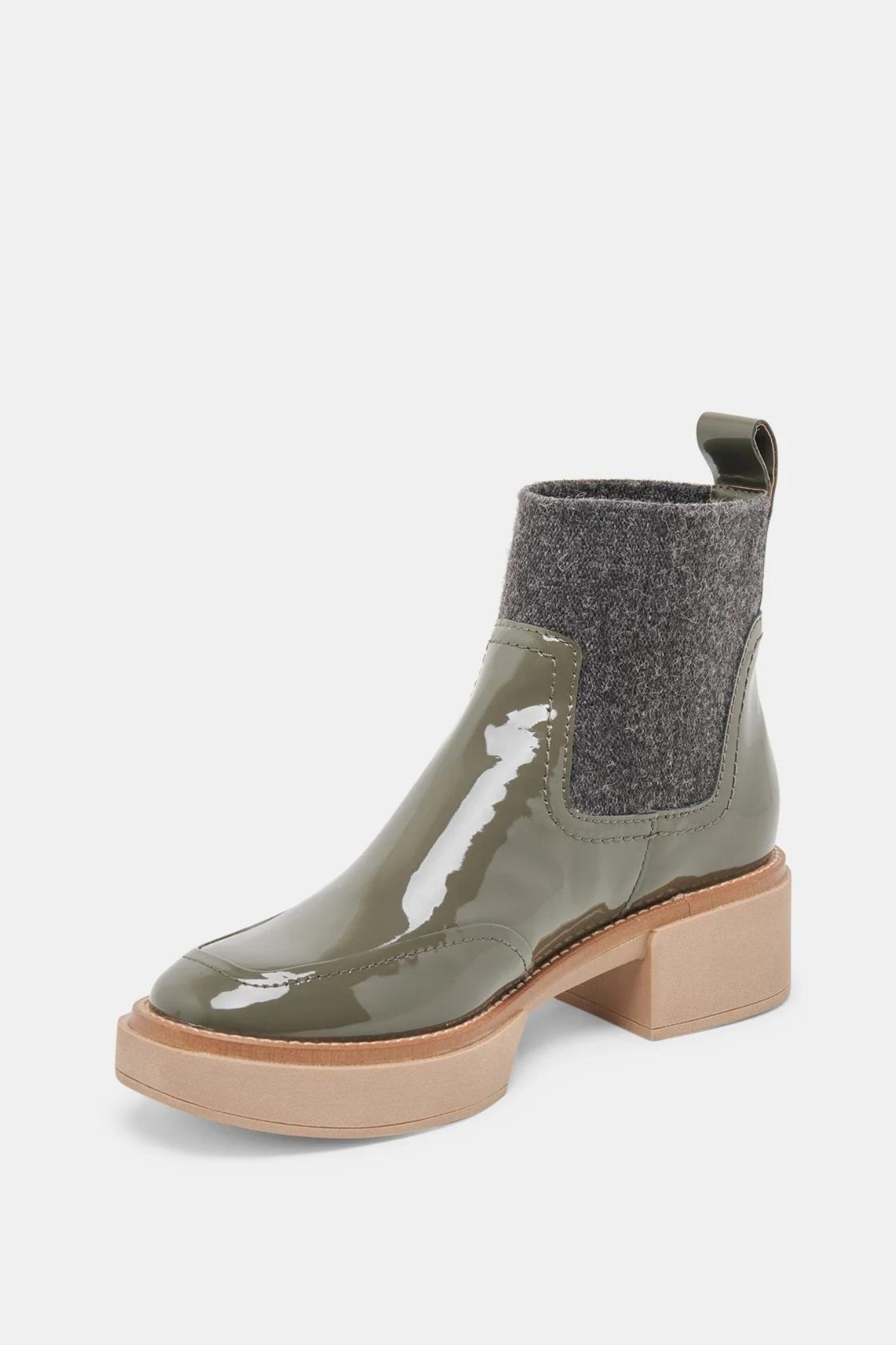 Saline Dark Olive Crinkle Patent H2O Boot