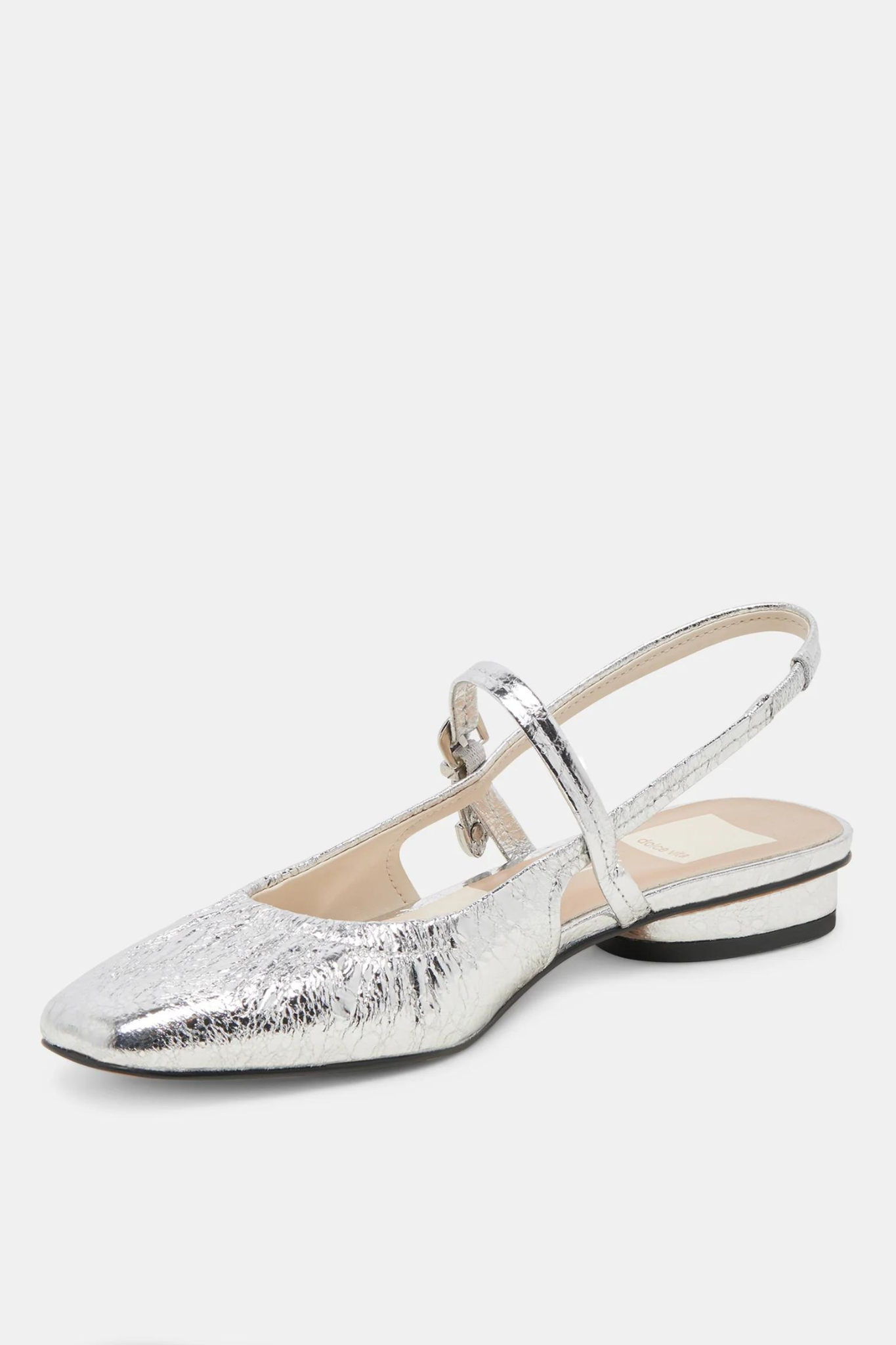 Rianne Silver Distressed Leather Flat