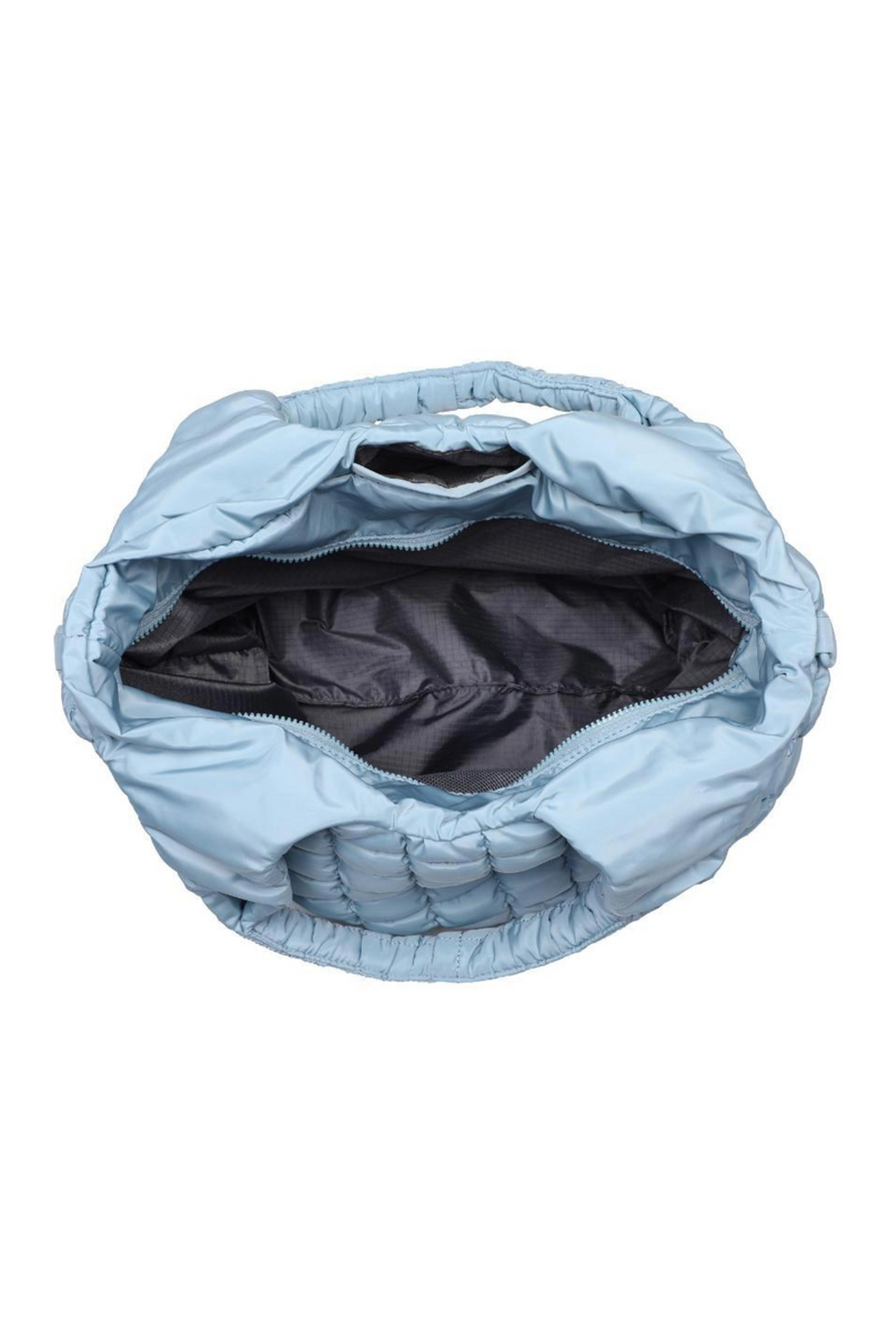 Elevate Sky Blue Quilted Nylon Hobo