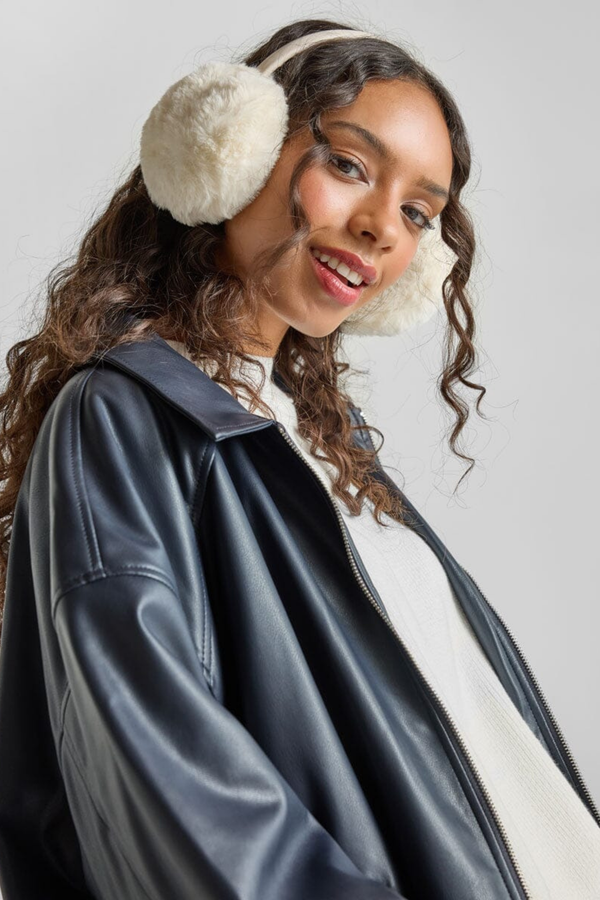 Ivory Faux Fur Earmuffs