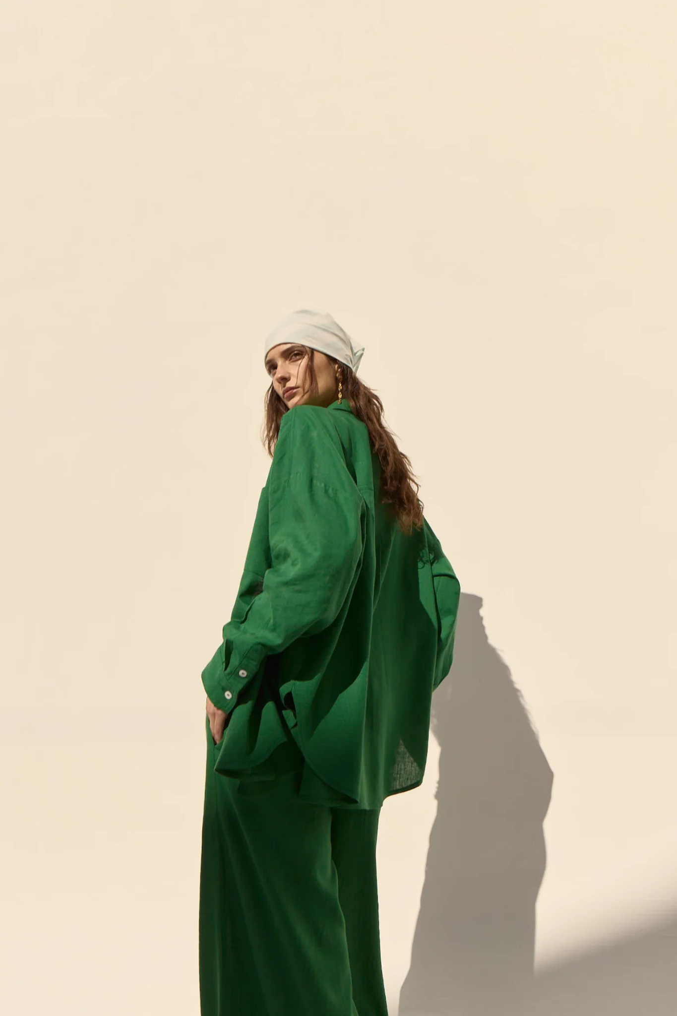 Antibes Green Button Up