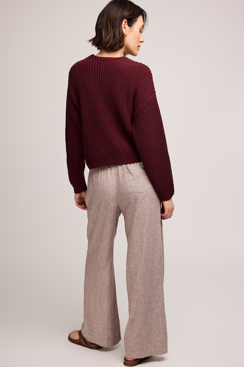 Ellie Merlot Stripe Pant