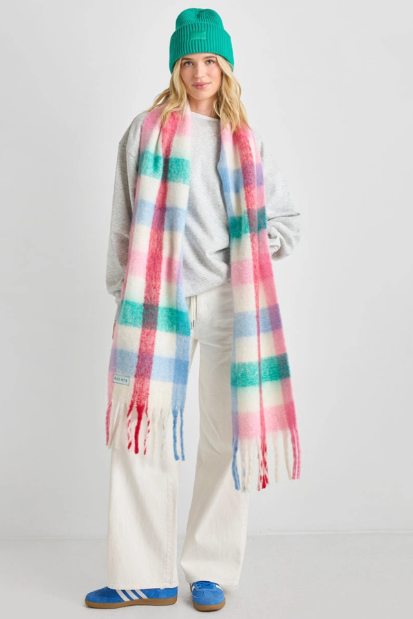 Multi Checked Blanket Scarf