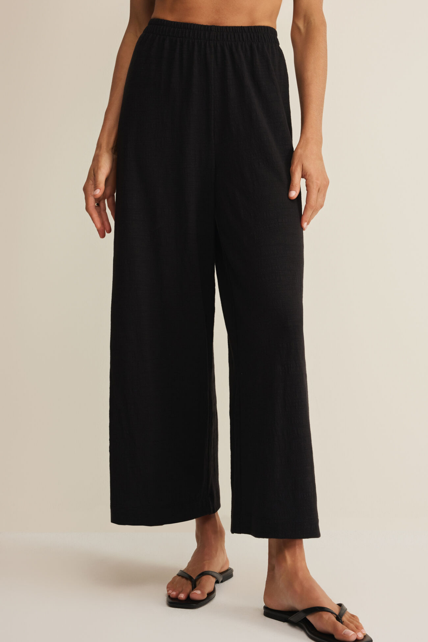 Scout Black Textured Slub Pant