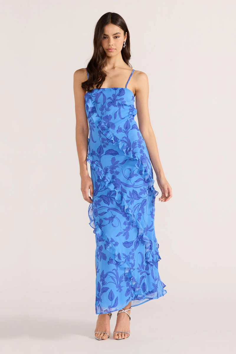 Jeanne Blue Floral Maxi Dress