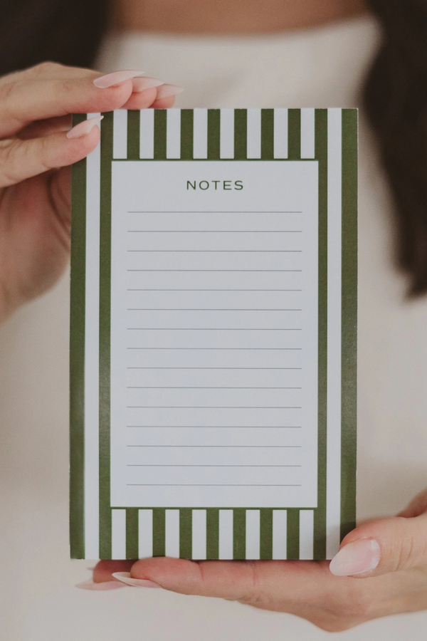 Green Striped Notepad