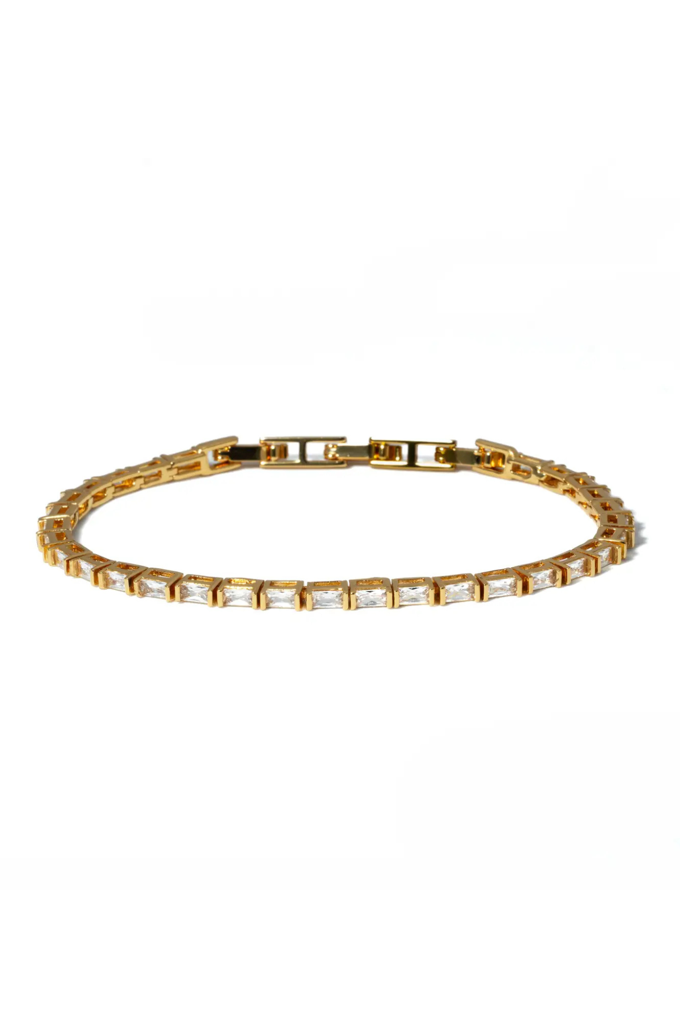18K Gold Baguette Tennis Bracelet