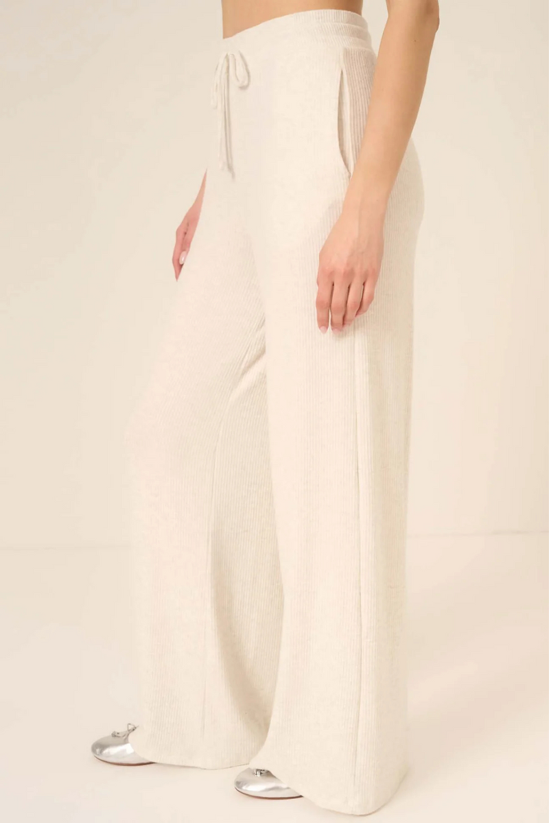 Zoey Oatmeal Brushed Rib Pant