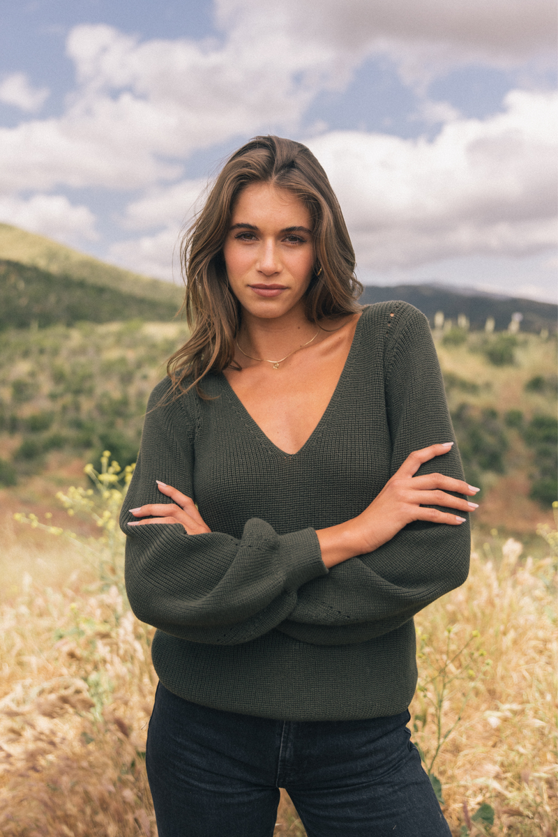 Hailey Olive Sweater