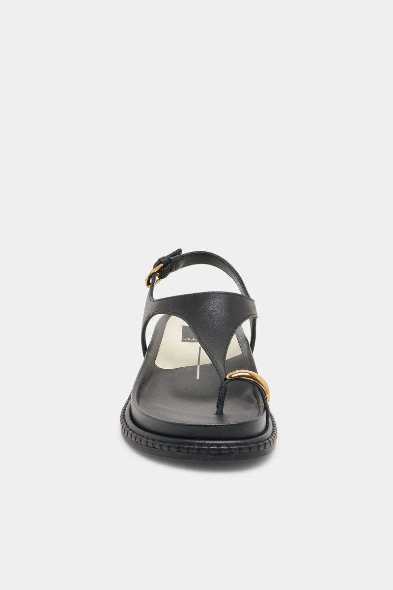 Stefan Black Leather Sandal