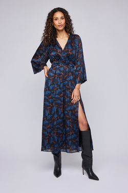 Fabienne Indigo Floral Dress