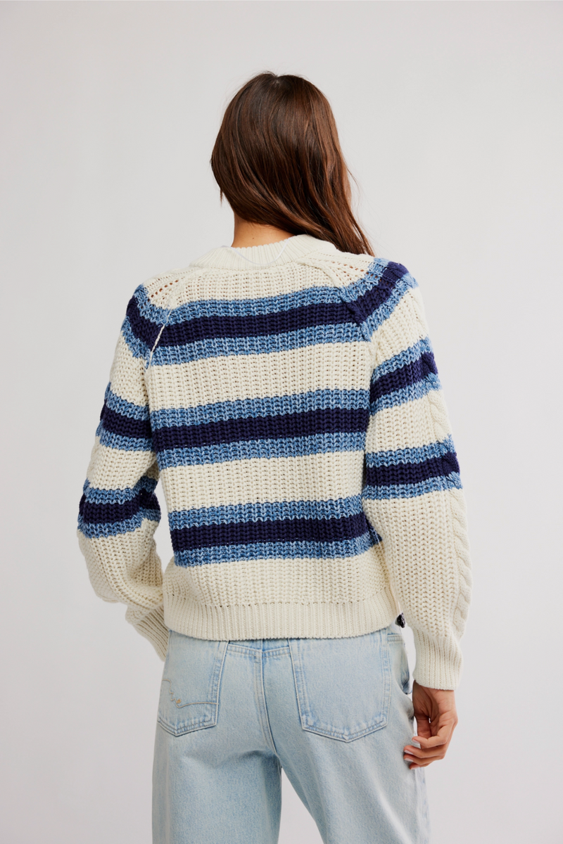 Frankie Striped Cable Knit Pullover