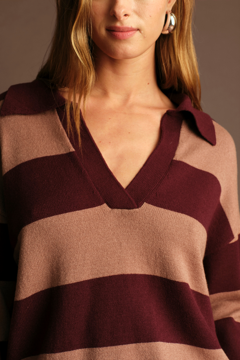 Nick Stripe Polo Sweater