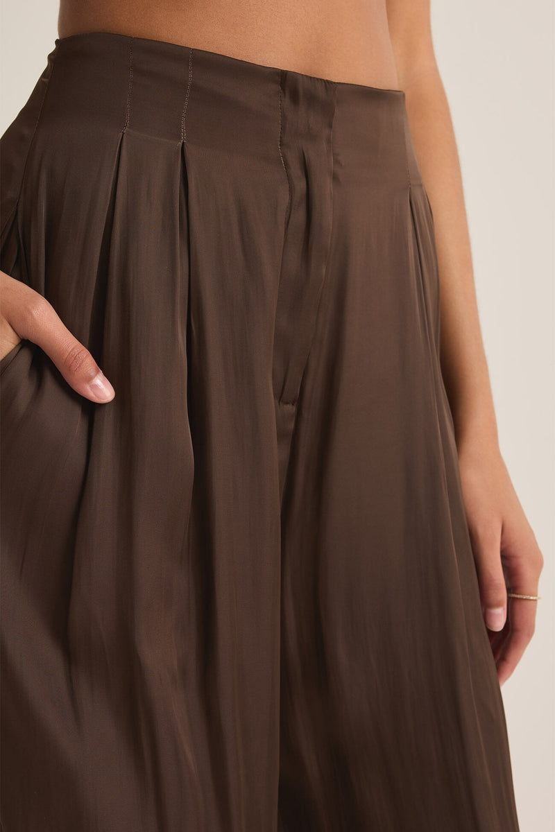 Lisse Dark Chocolate Wide Leg Pant