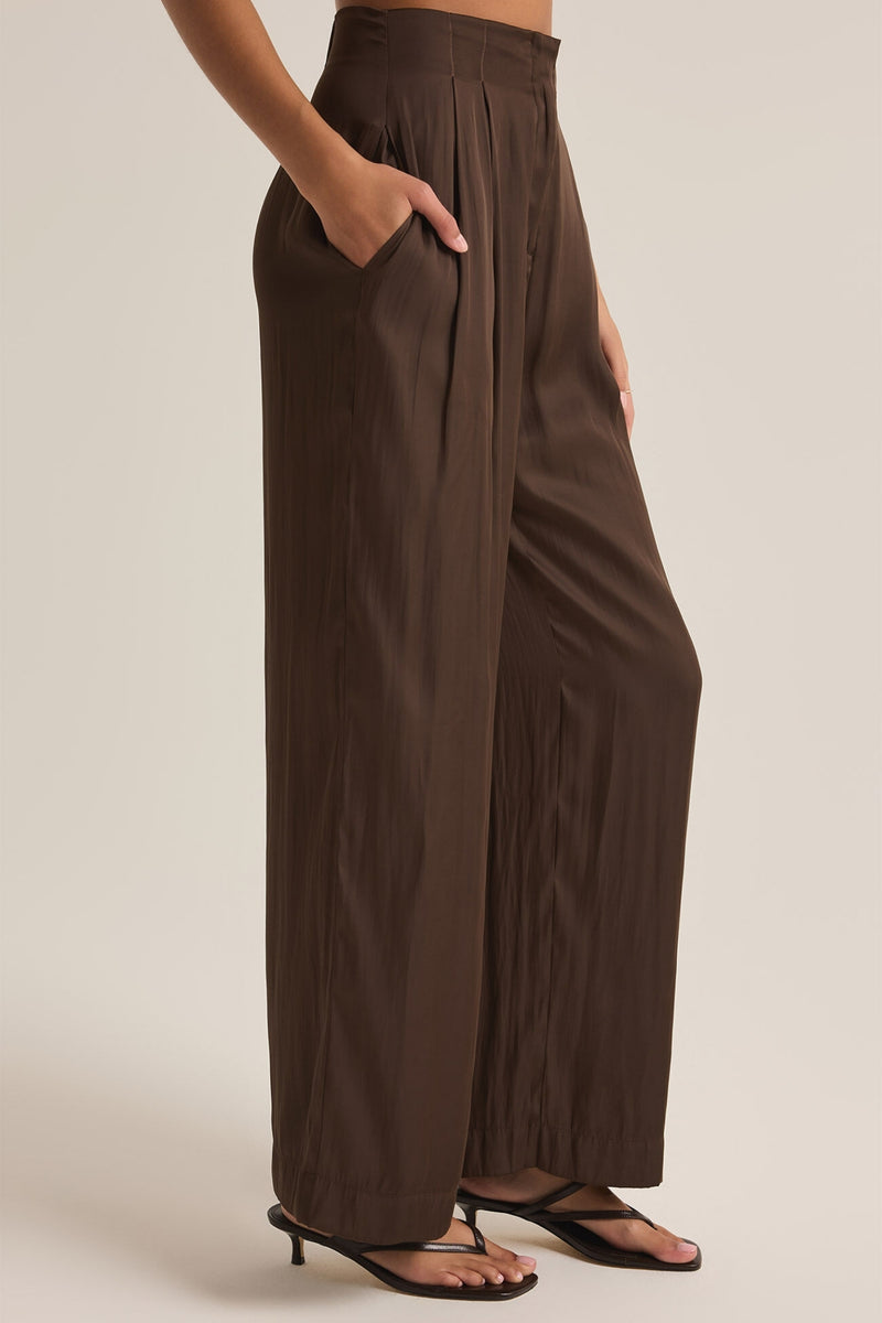 Lisse Dark Chocolate Wide Leg Pant