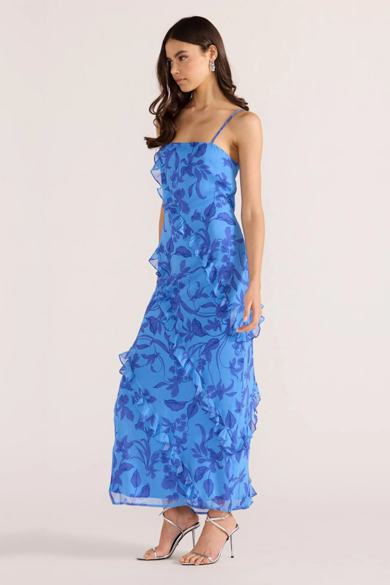 Jeanne Blue Floral Maxi Dress