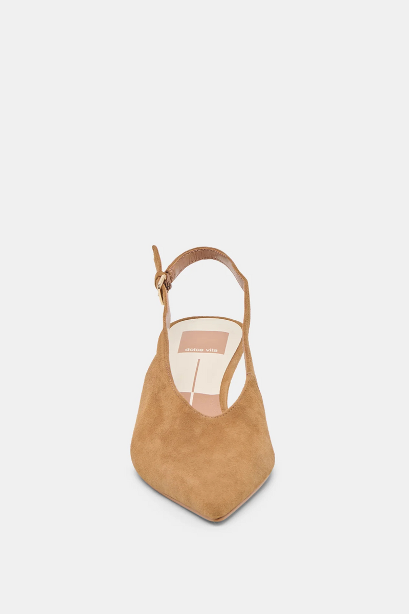 Alenna Lt Brown Suede Heels