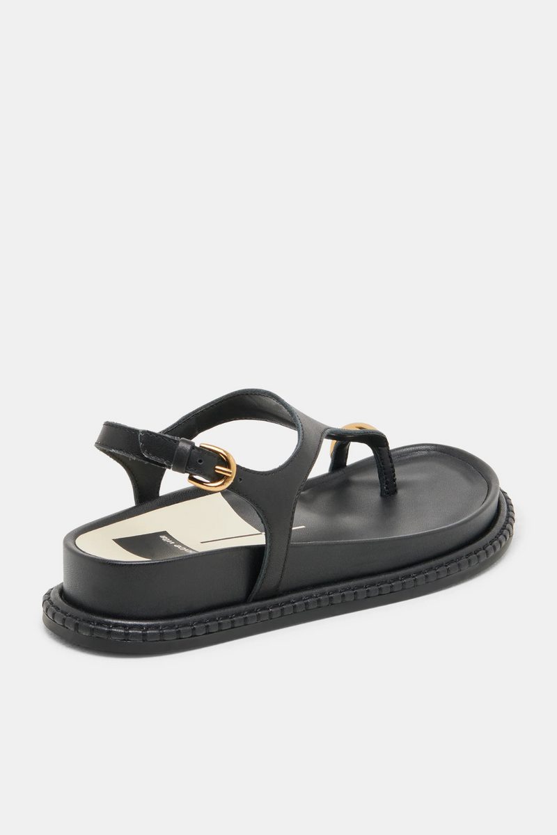 Stefan Black Leather Sandal