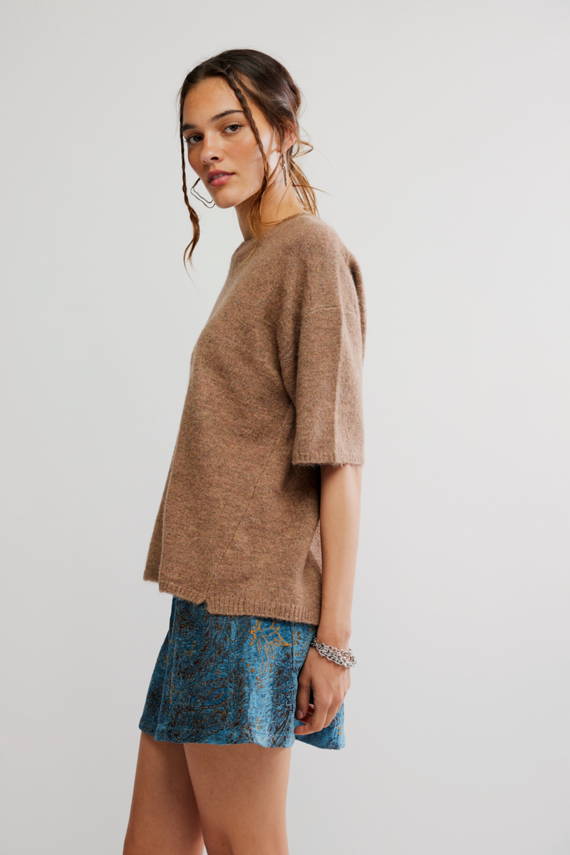 Margot Brown Melange Sweater Tee