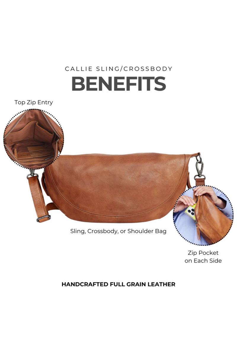 Callie Cognac Leather Sling Bag