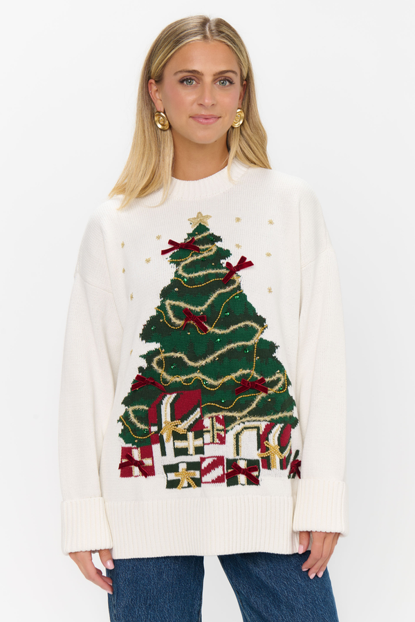 Fireside Christmas Tree Knit Sweater