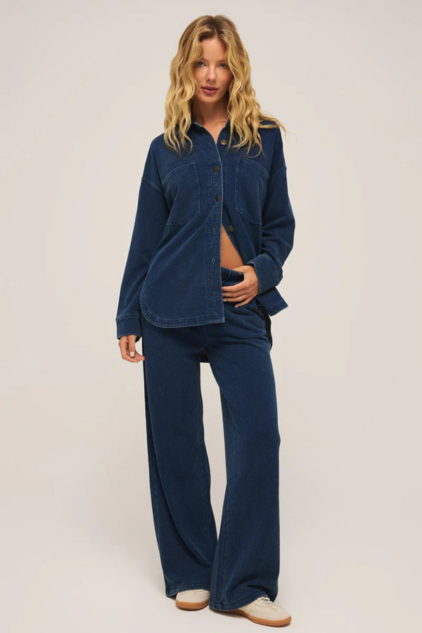 All Day Indigo Denim Knit Jacket