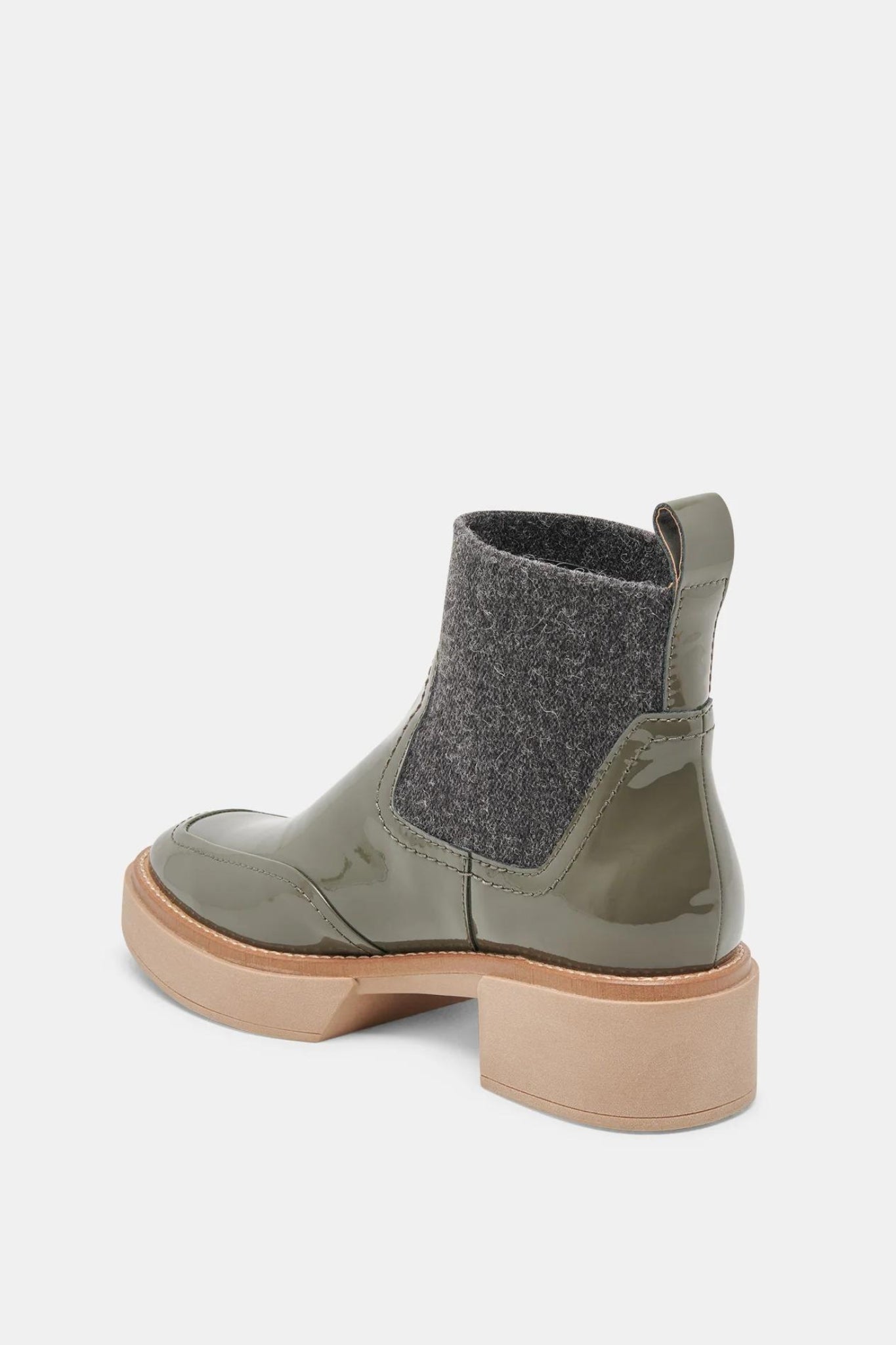 Saline Dark Olive Crinkle Patent H2O Boot