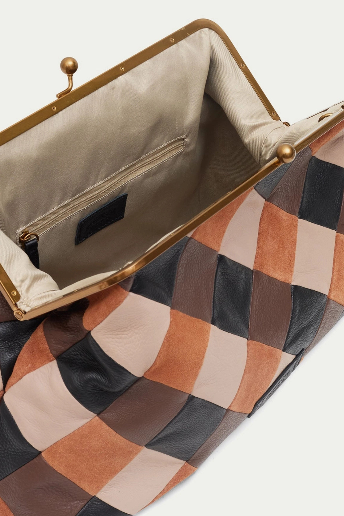 Grace Black Patchwork Oversized Clutch