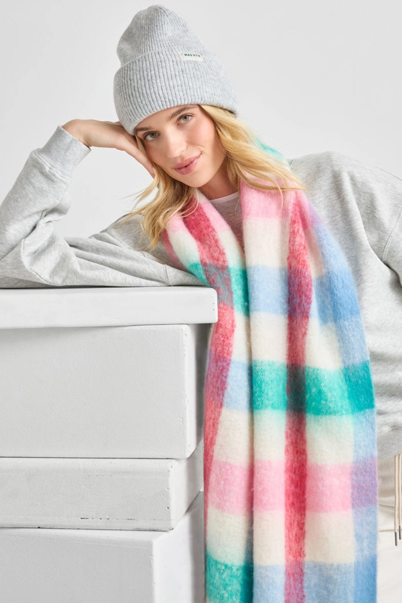 Multi Checked Blanket Scarf