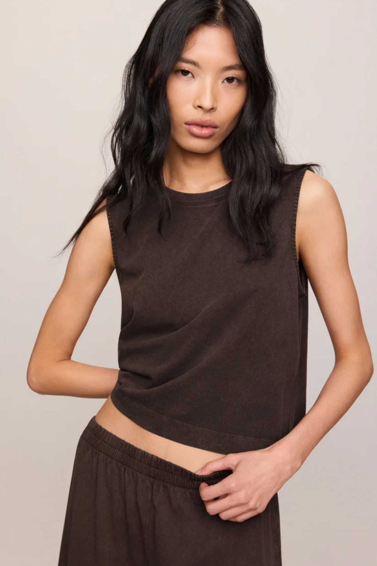 Sloane Dark Chocolate Jersey Tank