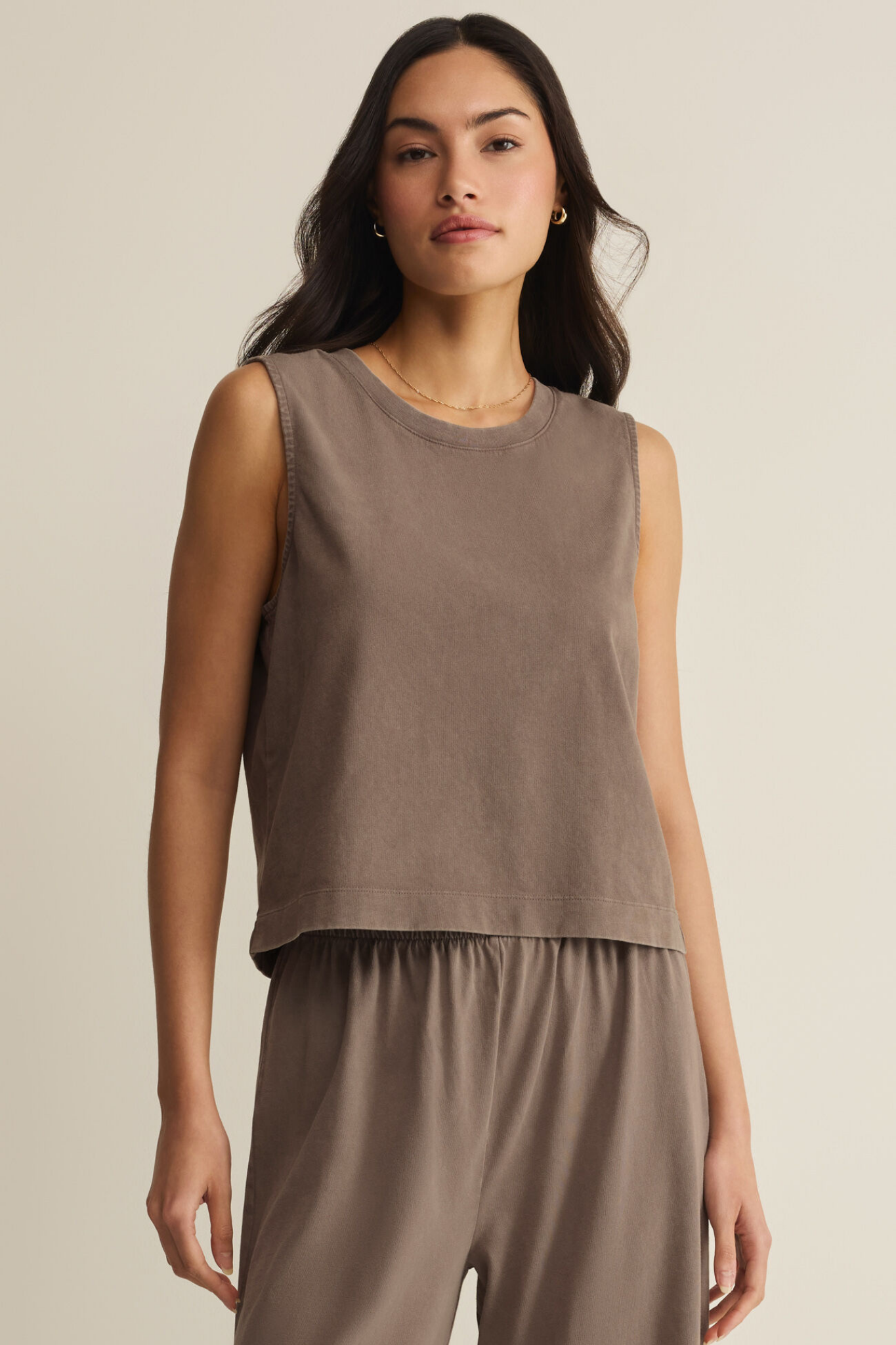 Sloane Taupe Jersey Tank