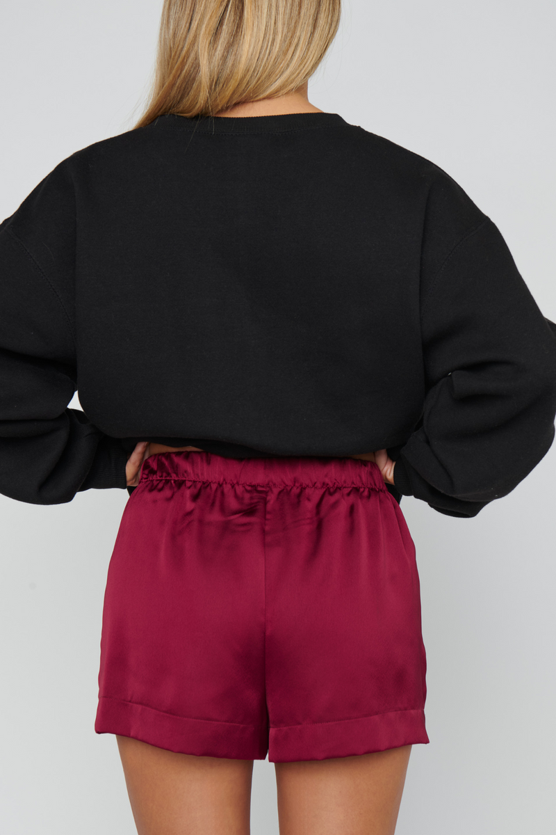 Max Cranberry Luxe Satin Short