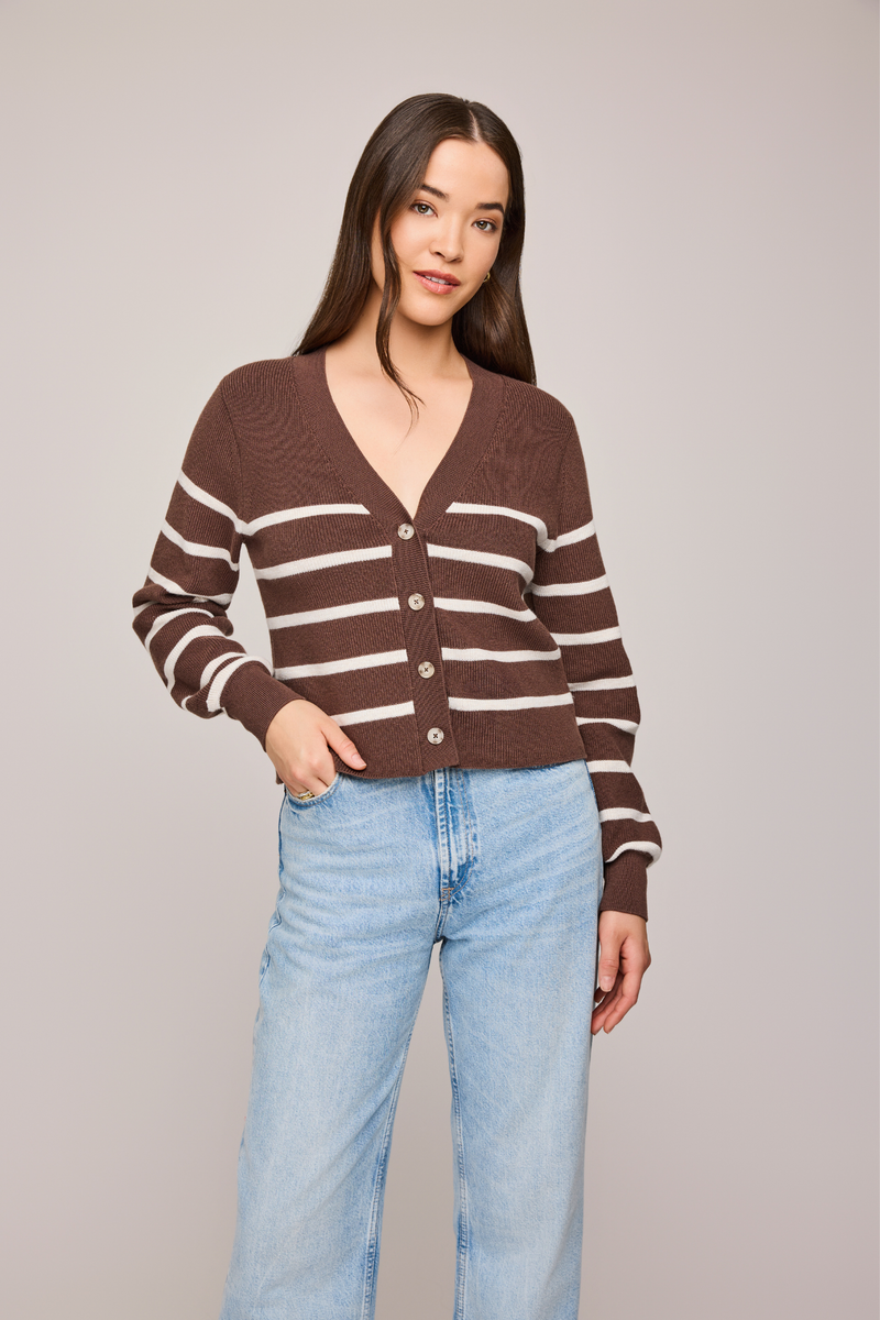 Eden Brunette Stripe Cardigan