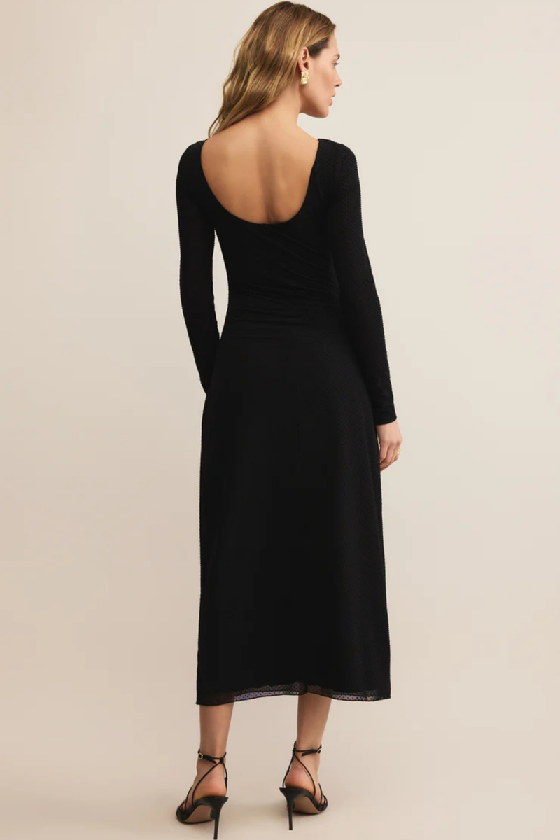 Spellbound Black Mesh Midi Dress