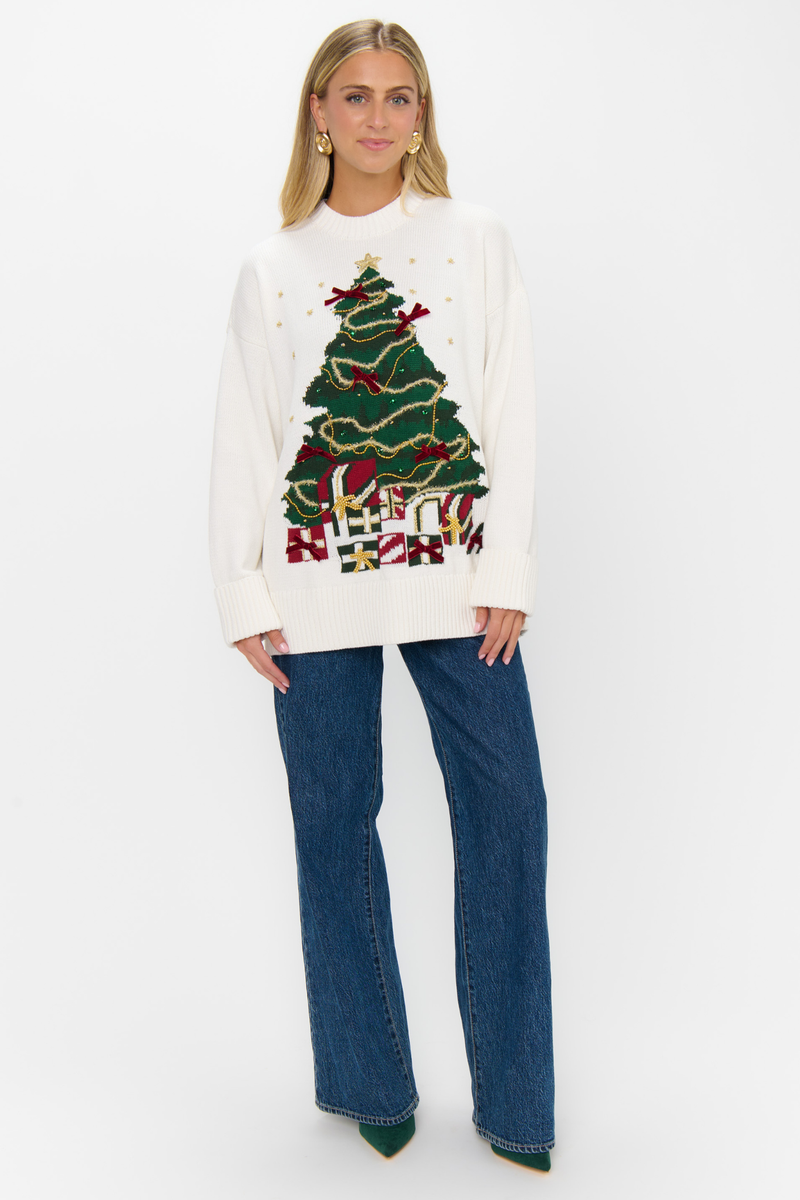 Fireside Christmas Tree Knit Sweater