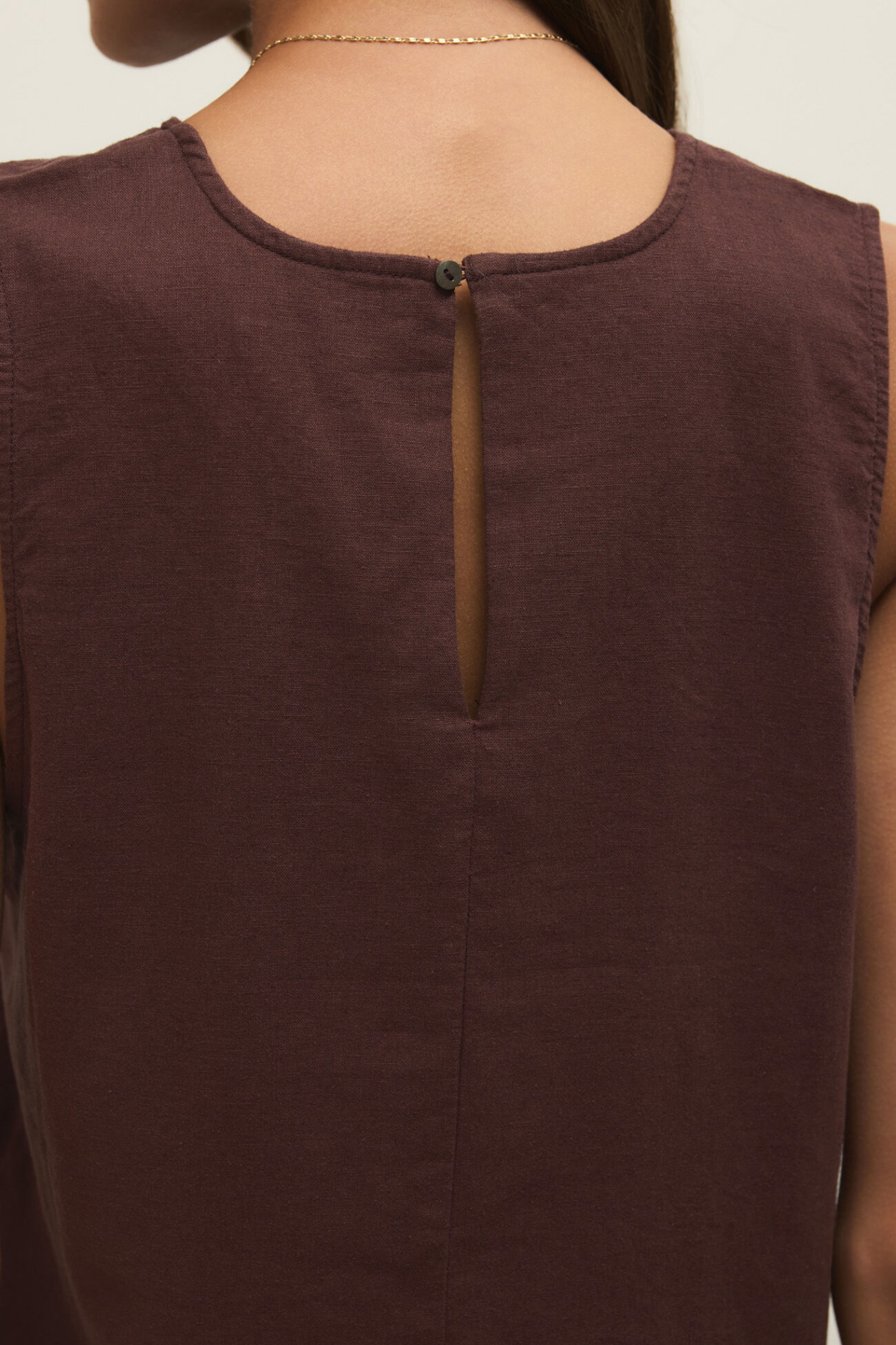 Sloane Chocolate Linen Tank