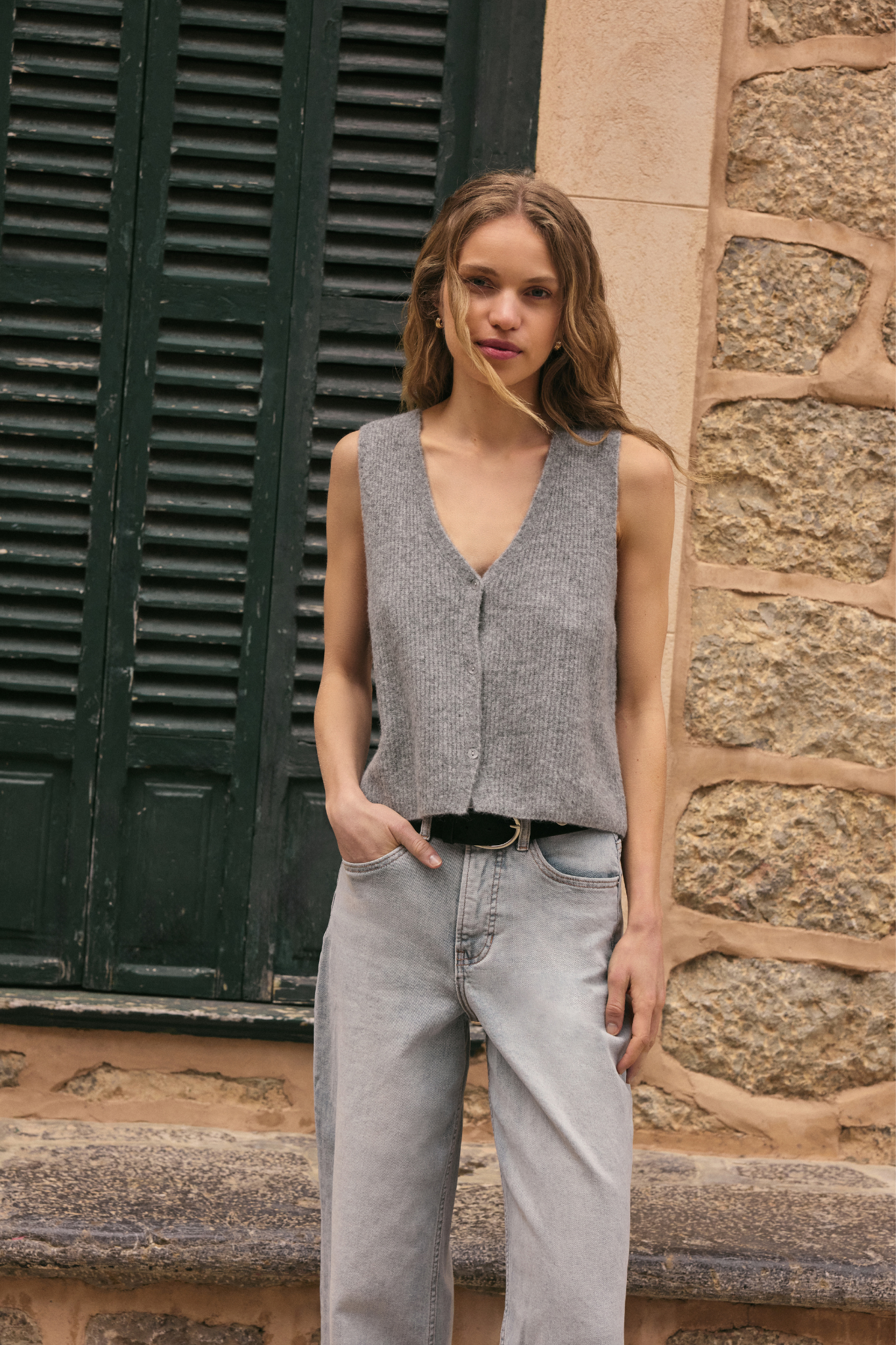 Bryce Heather Grey Sweater Vest