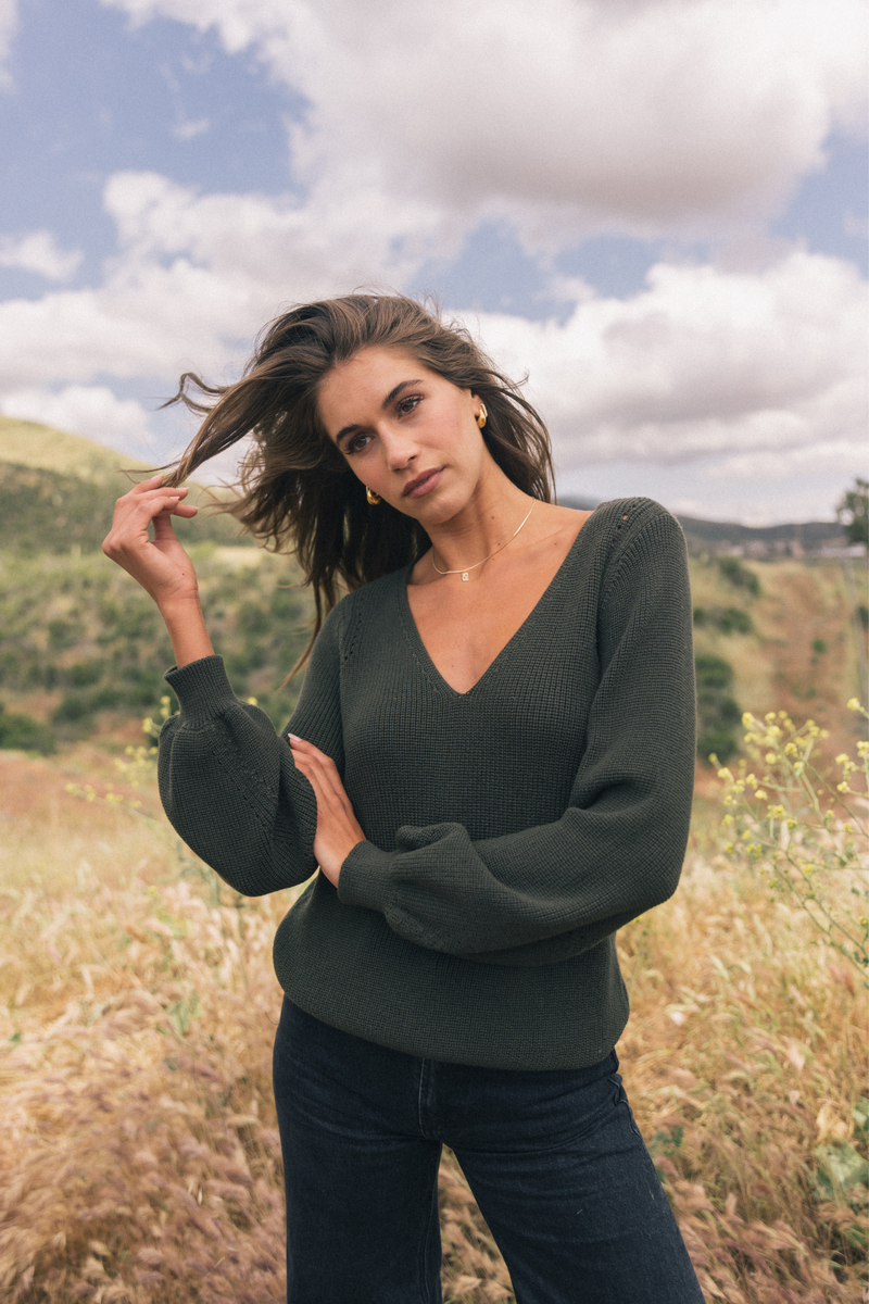 Hailey Olive Sweater