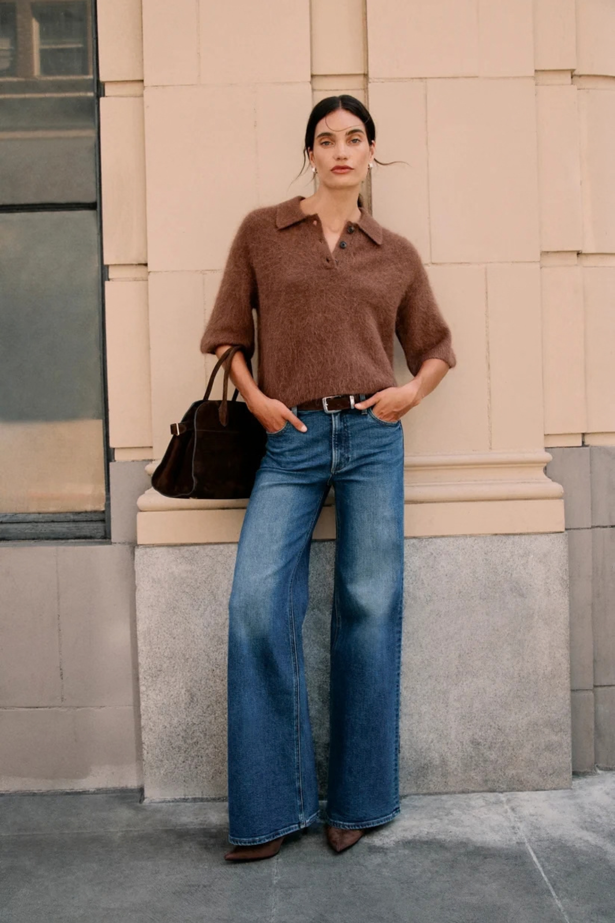 Vivian Blue Depths Mid Rise Wide Leg