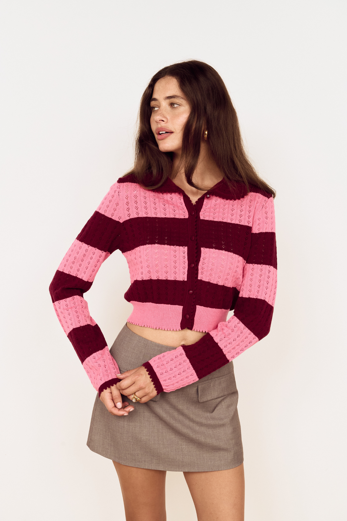 Lourdes Striped Cardigan